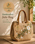 Daisy Floral Jute Bag