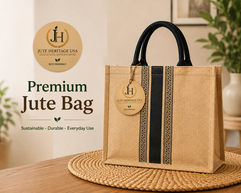 Classic Striped Jute Bag