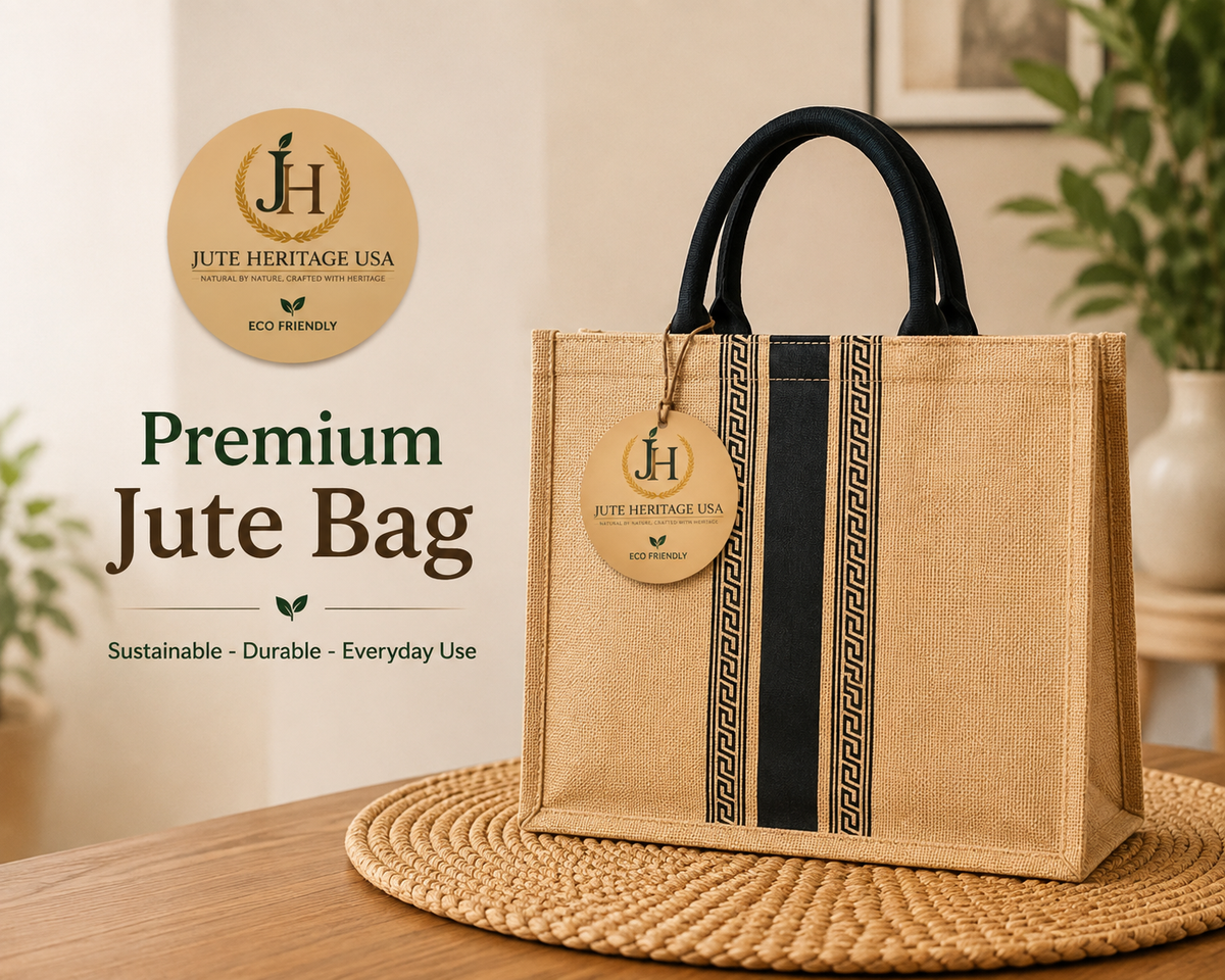 Classic Striped Jute Bag