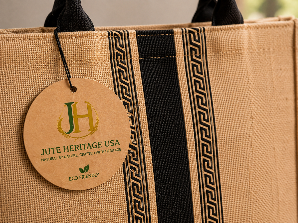 Classic Striped Jute Bag