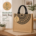 Black Mandala Jute Tote